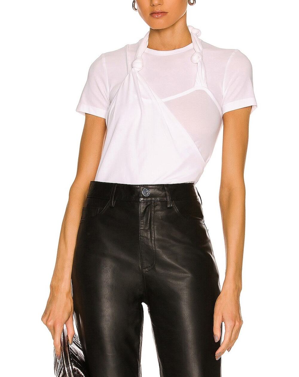Helmut Lang Modern Cream Techno Knot Tee Size S